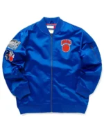 Ny Knicks Bomber Royal Lightweight Satin Jacket