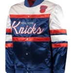 Ny Knicks Hardwood Classics Blue And White Jacket