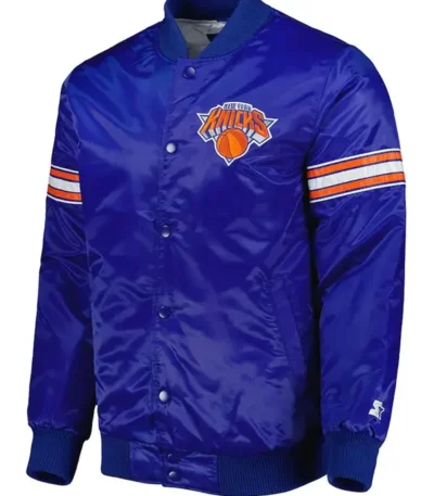 Ny Knicks Pick & Roll Blue Satin Jacket