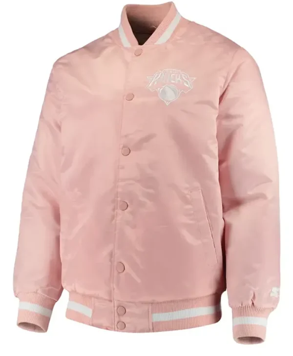Ny Knicks Pink Satin Jacket