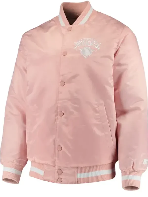 Ny Knicks Pink Satin Jacket
