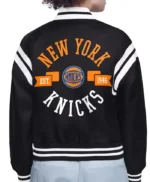 Ny Knicks Printed Logo Satin Varsity Jacket