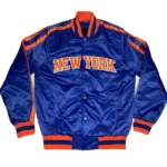 Ny Knicks Striped Blue Satin Jacket