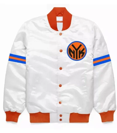 Ny Knicks Striped Bomber Jacket