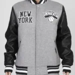 Ny Knicks Varsity Gray And Black Jacket
