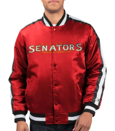 O-Line Ottawa Senators Varsity Red Satin Jacket