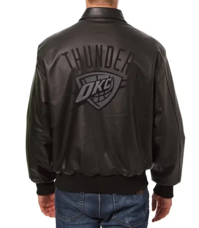 OKC Black Tonal Leather Jacket