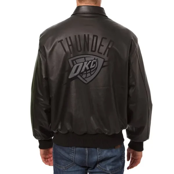 OKC Black Tonal Leather Jacket