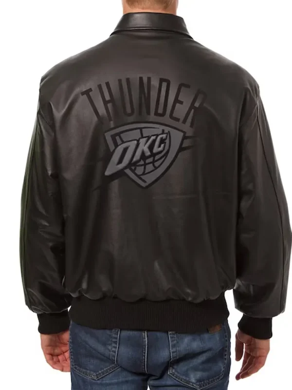 OKC Black Tonal Leather Jacket