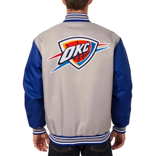 OKC Gray/Royal Varsity Poly Twill Jacket