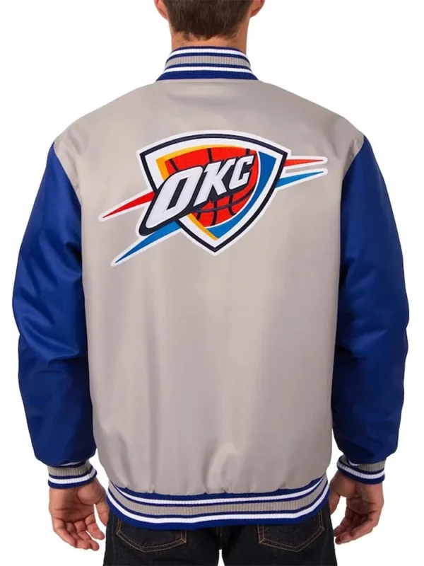 OKC Gray/Royal Varsity Poly Twill Jacket