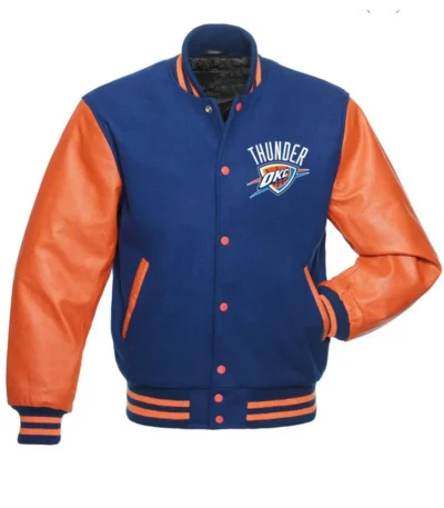 OKC Letterman Orange and Blue Jacket