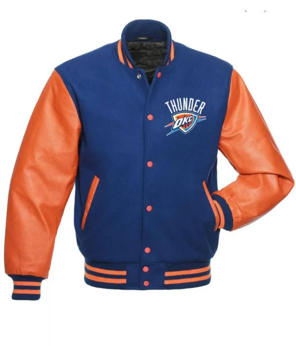 OKC Letterman Orange and Blue Jacket
