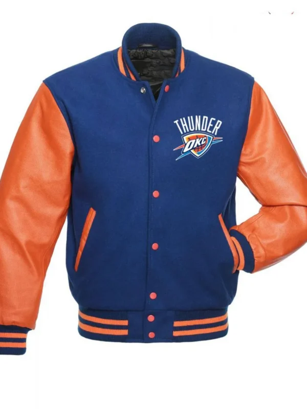 OKC Letterman Orange and Blue Jacket