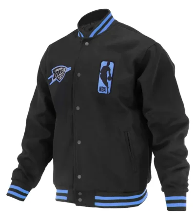 OKC Logoman Shadow Black Varsity Jacket