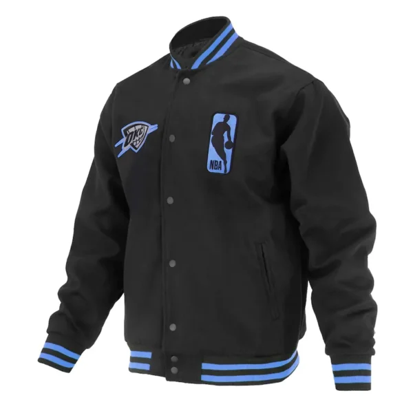 OKC Logoman Shadow Black Varsity Jacket