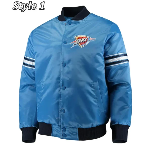 OKC Pick Varsity Satin Blue Jacket