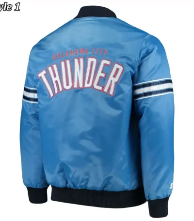 OKC Pick Varsity Satin Blue Jacket