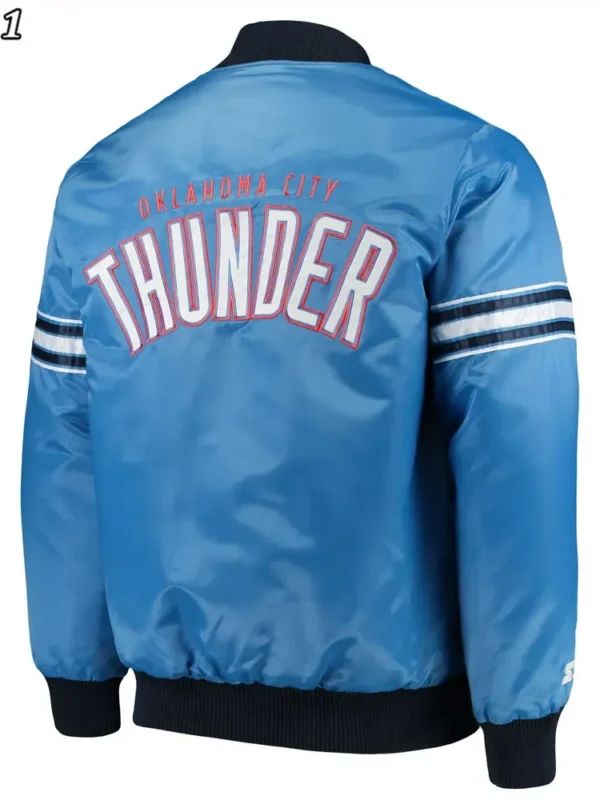OKC Pick Varsity Satin Blue Jacket
