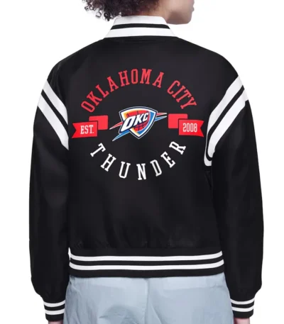 OKC Printed Logo Varsity Satin Jacket