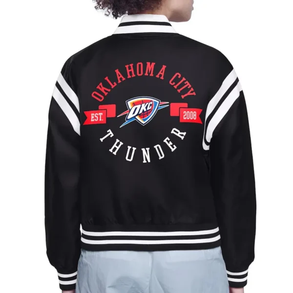 OKC Printed Logo Varsity Satin Jacket