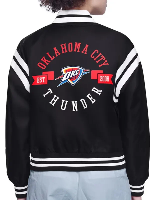OKC Printed Logo Varsity Satin Jacket