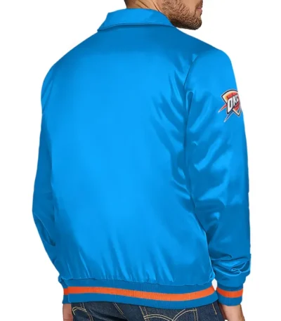 OKC Stitch Applique Blue Satin Jacket