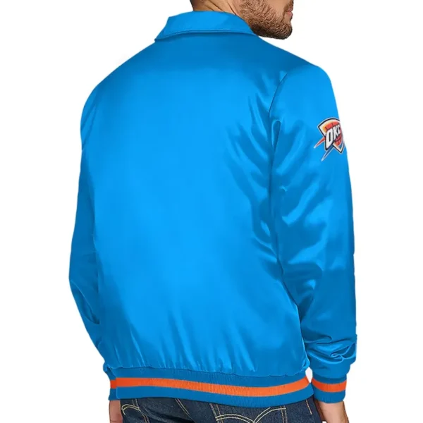 OKC Stitch Applique Blue Satin Jacket