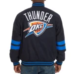 OKC Striped Varsity Navy Wool Jacket