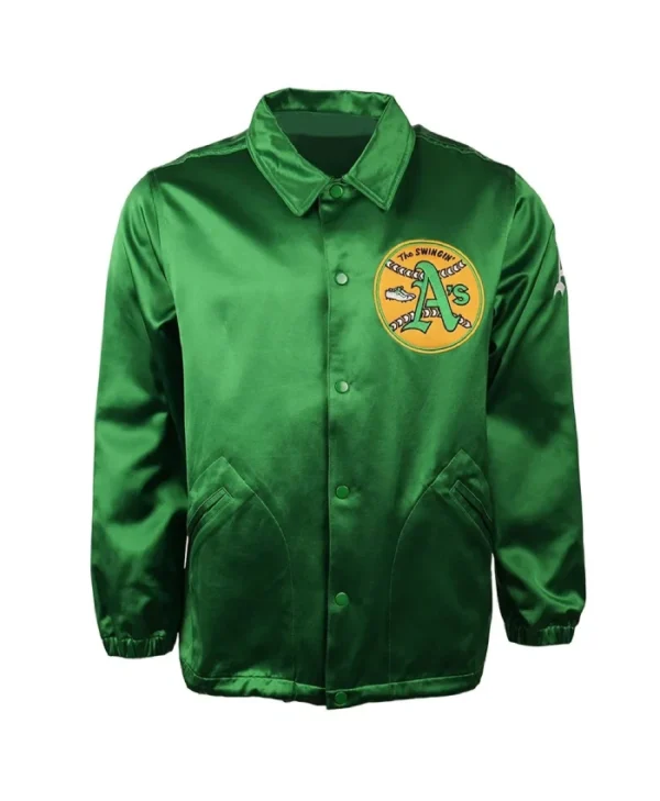 Oakland A’s 1971 Green Satin Windbreaker Jacket