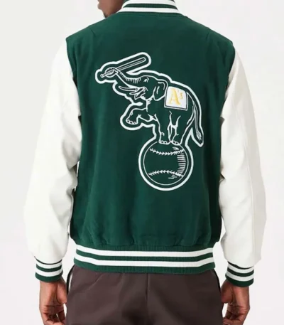 Oakland Athletics Green and White Varsity Jacket
