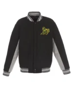 Oakland Athletics Accent Black and Gray Wool Varsity Jacket