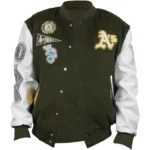Oakland Athletics Animal Print Wool/Leather Varsity Jacket