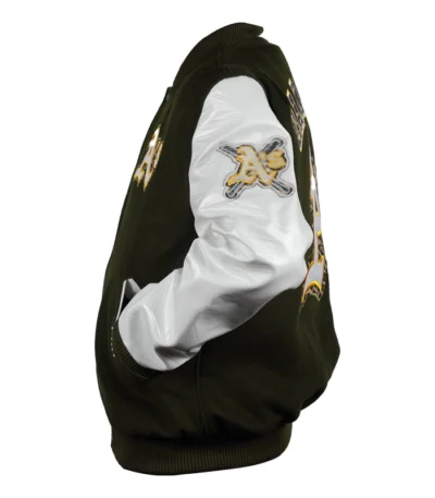 Oakland Athletics Animal Print Wool/Leather Varsity Jacket