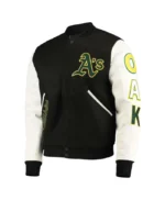 Oakland Athletics Black and White Letterman Jacket
