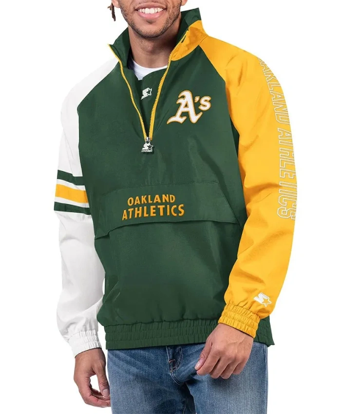 Oakland Athletics Elite Half Zip Pullover Jacket Oakland Athletics Elite Half Zip Pullover Jacket