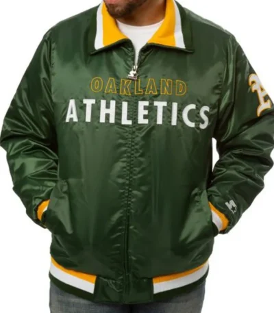 Oakland Athletics Green Varsity Satin Jacket