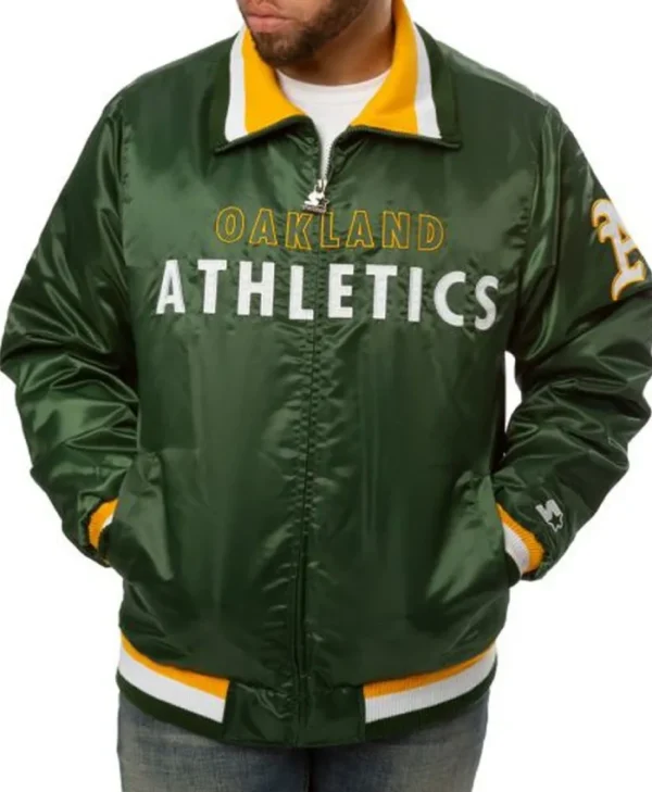 Oakland Athletics Green Varsity Satin Jacket