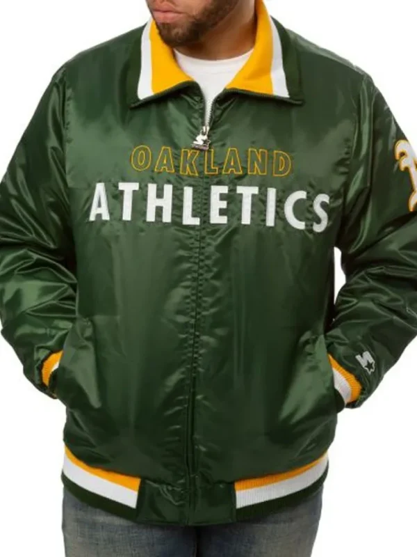 Oakland Athletics Green Varsity Satin Jacket