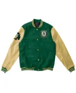 Oakland Athletics Green and Beige Varsity Jacket