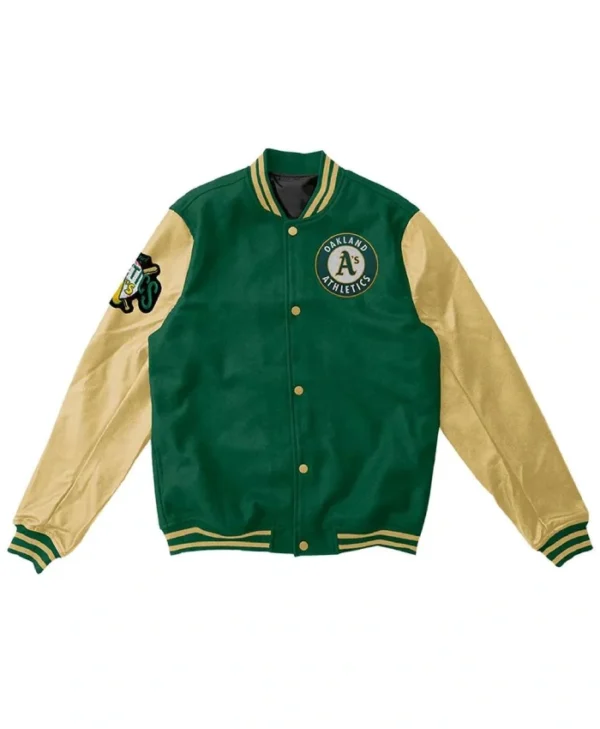 Oakland Athletics Green and Beige Varsity Jacket