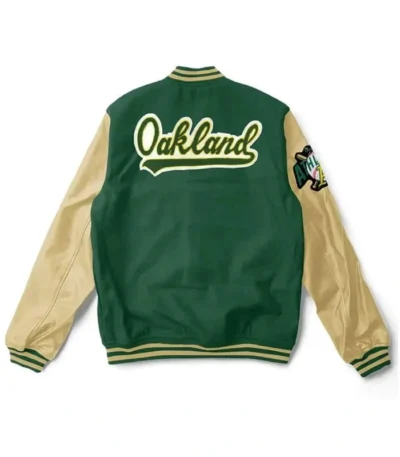 Oakland Athletics Green and Beige Varsity Jacket