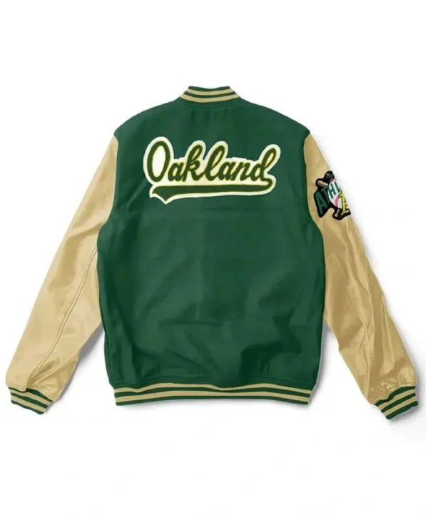 Oakland Athletics Green and Beige Varsity Jacket