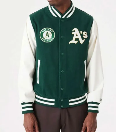 Oakland Athletics Green and White Varsity Jacket