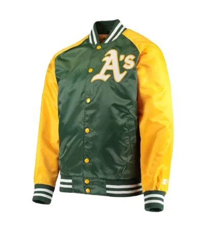 Oakland Athletics Lead Off Varsity Satin Jacket