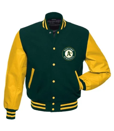 Oakland Athletics Varsity Green and Yellow Jacket