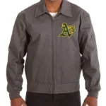 Oakland Athletics Workwear Grey Cotton Jacket