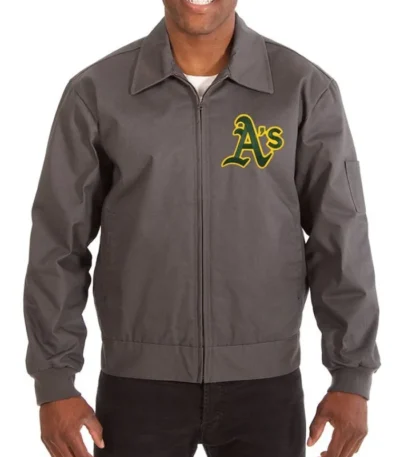 Oakland Athletics Workwear Grey Cotton Jacket