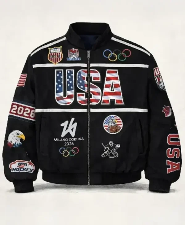 Oettinger Team USA Black Bomber Jacket