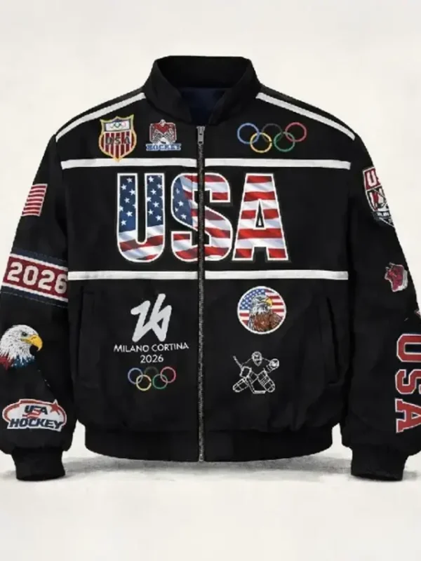 Oettinger Team USA Black Bomber Jacket